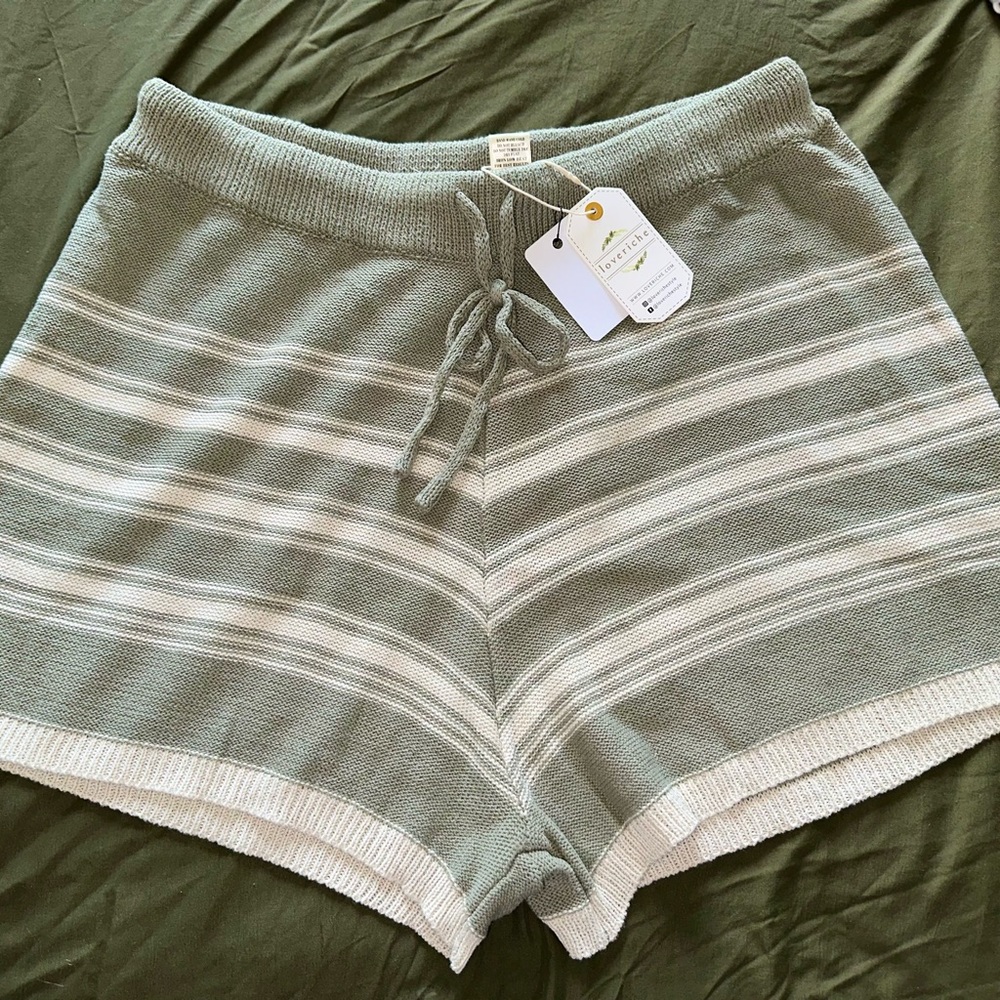 Striped Knit Women's Shorts